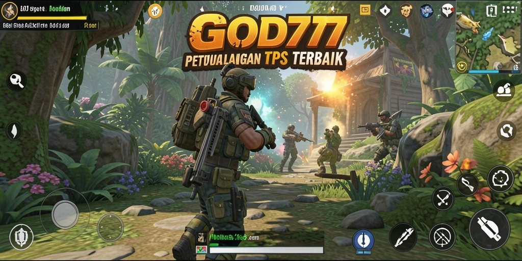 Screenshot utama GOD77 menunjukkan aksi intens dalam permainan TPS.