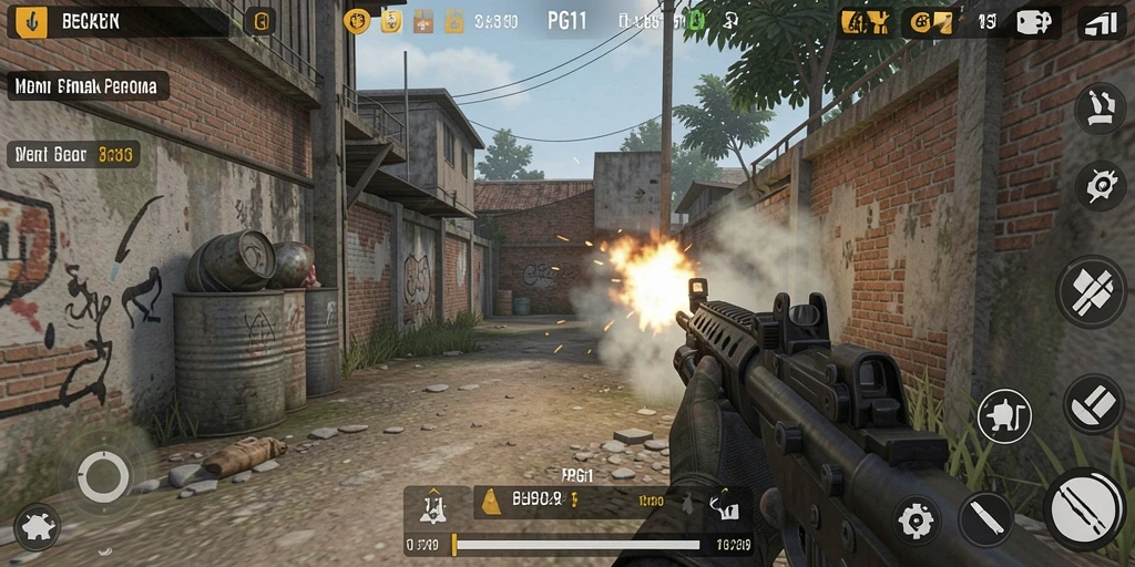 Tampilan gameplay PG11 yang mendebarkan dan penuh aksi.