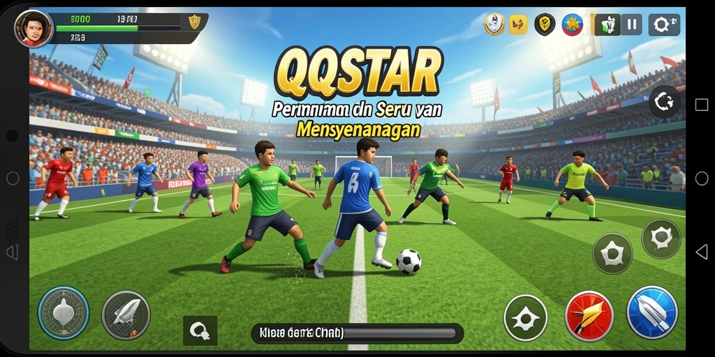 Tampilan utama gameplay QQSTAR yang menegangkan.
