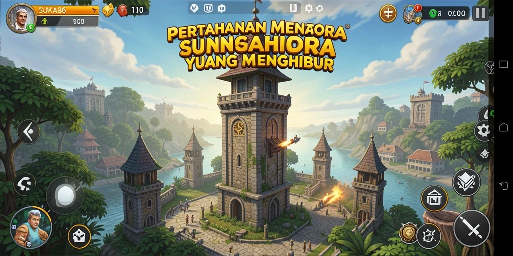 Tangkapan layar SUKA86 menunjukkan aksi menegangkan dalam gameplay Tower Defense.
