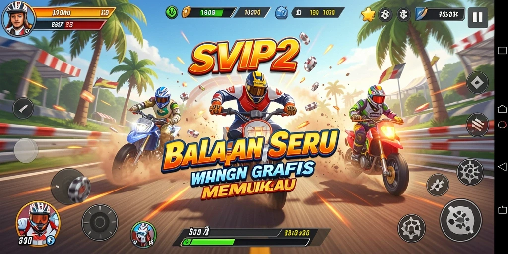 Tampilan menawan dari gameplay balapan yang mendebarkan di SVIP2.