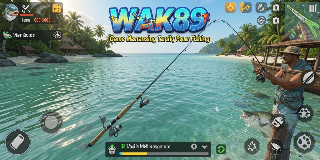 Screenshot menunjukkan aksi memancing yang mendebarkan di WAK89.